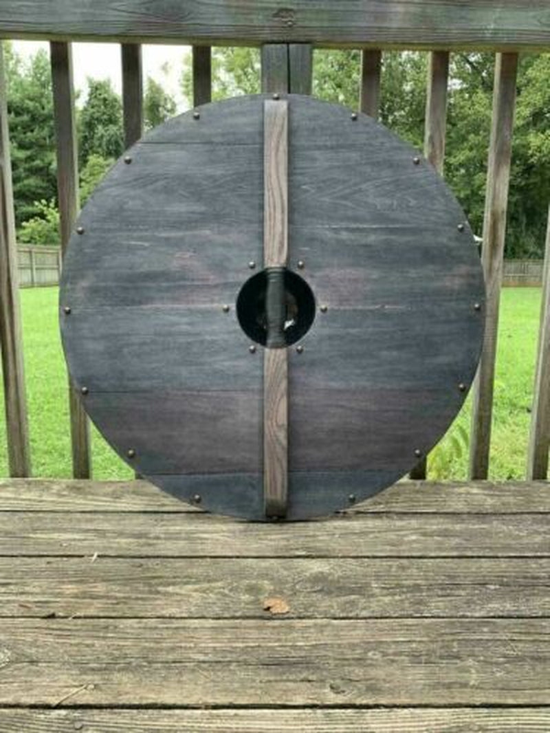 Antique Handmade Medieval Viking Shield Green Serpents Halloween Gift Armor Item