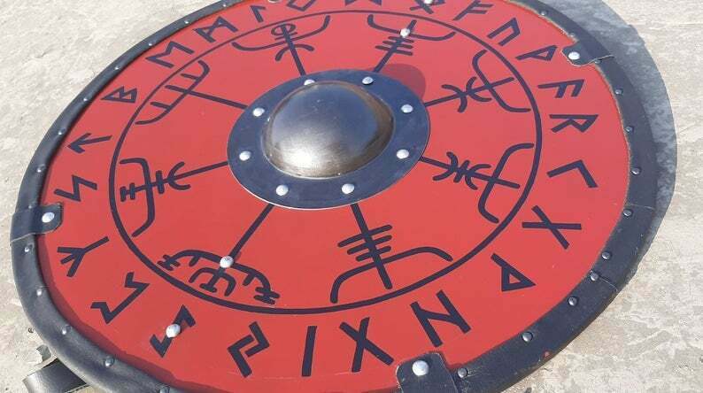 Smooth Vegvisir Runes Viking Shield