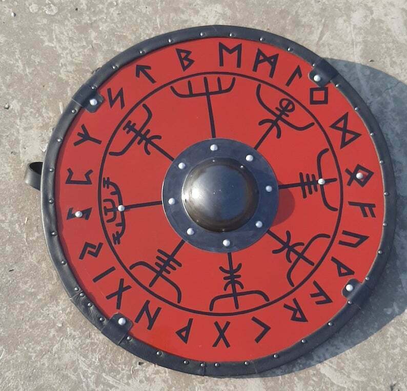 Smooth Vegvisir Runes Viking Shield