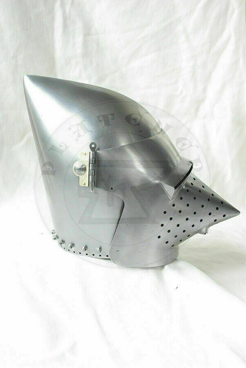 Medieval Bascinet Houn Skull Helmet Pig Face Helmet Antique Armor Helmet