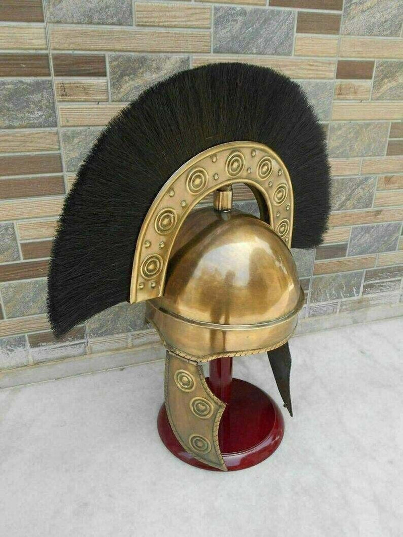 Medieval Antique Roman Helmet Armor Knight Replica with Plume Christmas Gift