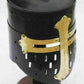 Medieval Steel Crusader Helmet with Brass Cross Reenactment LARP SCA Helmet