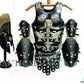 Set Medieval Roman Muscle Armor Cuirass Leather with Helmet Christmas Engraved