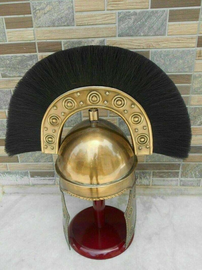 Medieval Antique Roman Helmet Armor Knight Replica with Plume Christmas Gift