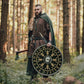 Smooth Wood & Steel Viking Shield with Helm of Awe Symbol