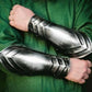 Medieval Steel Braсers Medieval Knight Armor Larp Hand Greaves Guard