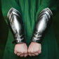 Medieval Steel Braсers Medieval Knight Armor Larp Hand Greaves Guard