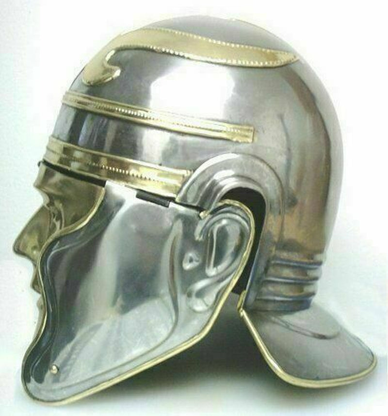 Medieval Knight Man Face Helmet Roman Gallic Centurion Steel Knight Helmet