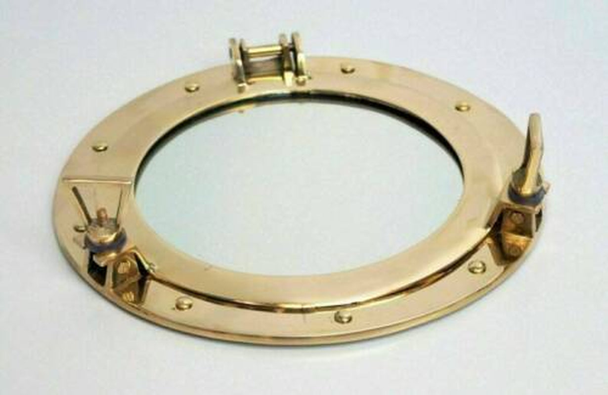 17" Brass Finish Porthole Nautical Maritime Ship Boat Wall Home Décor Gift