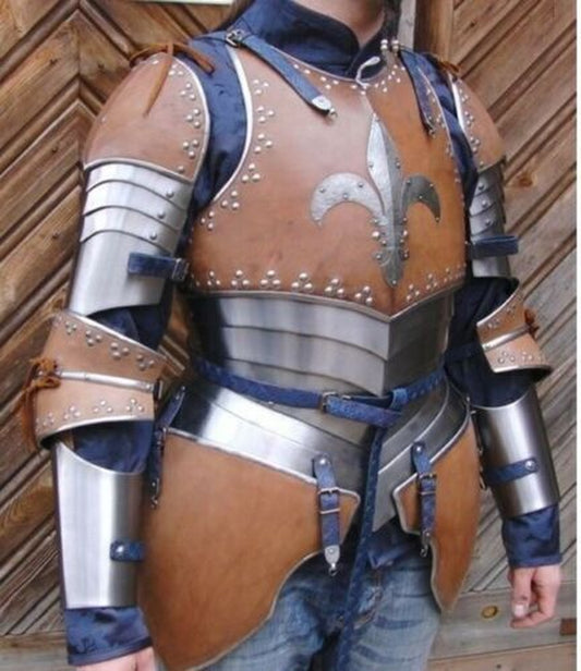 Medieval Half Suit Armor Leather & Steel Knight Warrior SCA Larp Cosplay Costume