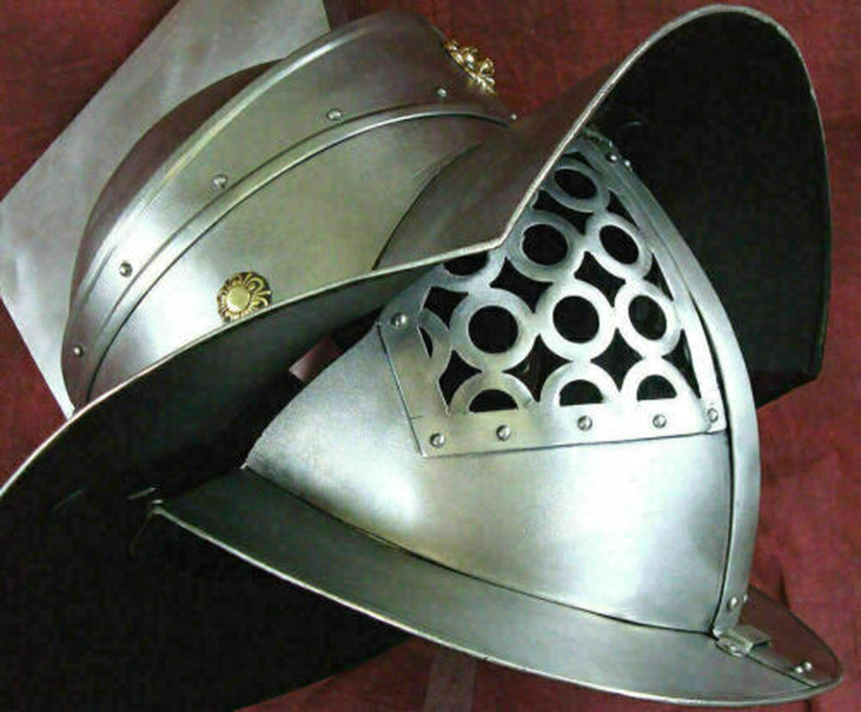 18G Steel Medieval SCA LARP Helmet Fabric Armor Mormile Gladiator Armor Helmet