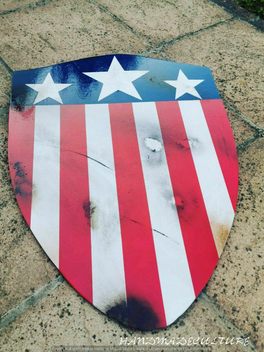 Damaged 1940'S the First Avenger Captain America Shield Metal Damage Replica