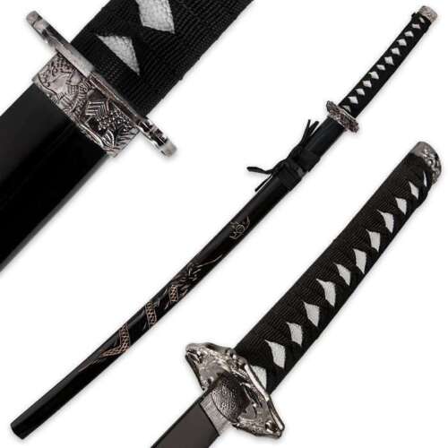 40" Black Dragon SAMURAI NINJA Bushido KATANA Japanese Sword Carbon Steel Blade